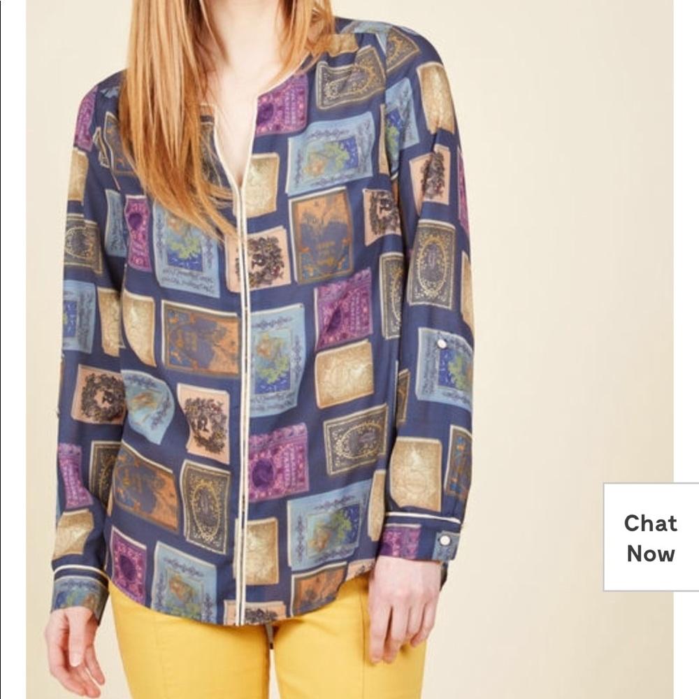 ModCloth Podcast Co-host Book Print Top 3X